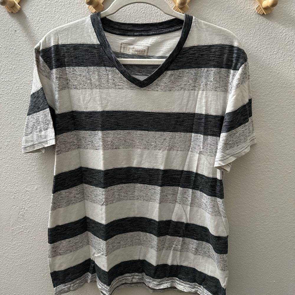 Urban pipeline stripe v neck shirt